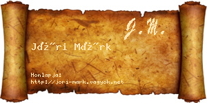 Jóri Márk névjegykártya